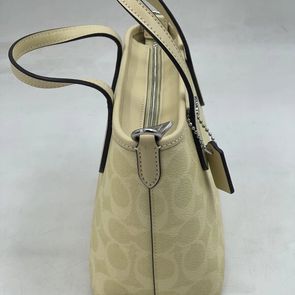 Coach Women’s City Mini Tote Bag – Silver/Hay – Signature Canvas – Style CW032 - Picture 11 of 15